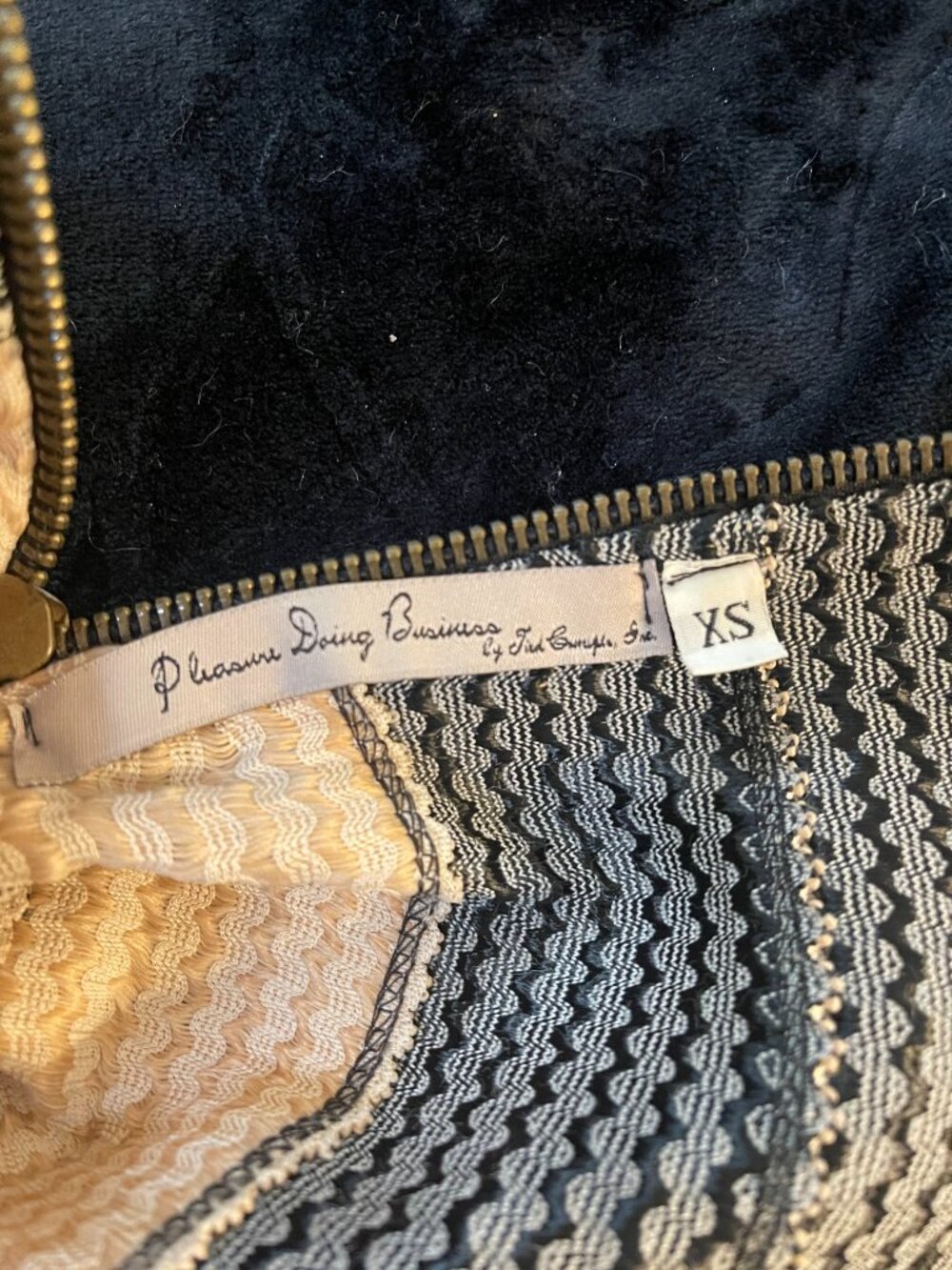 Pleasure Doing Business Strapless Textured Fit & Flare Dress XS - Picture 9 of 10